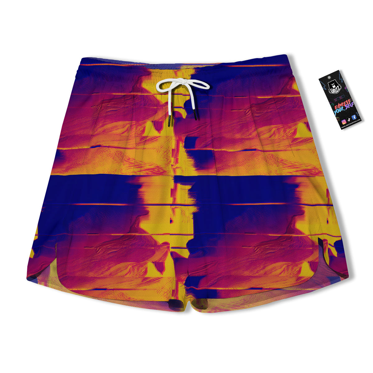 Surface Psychedelic Print Pattern Men's Running Shorts-grizzshop