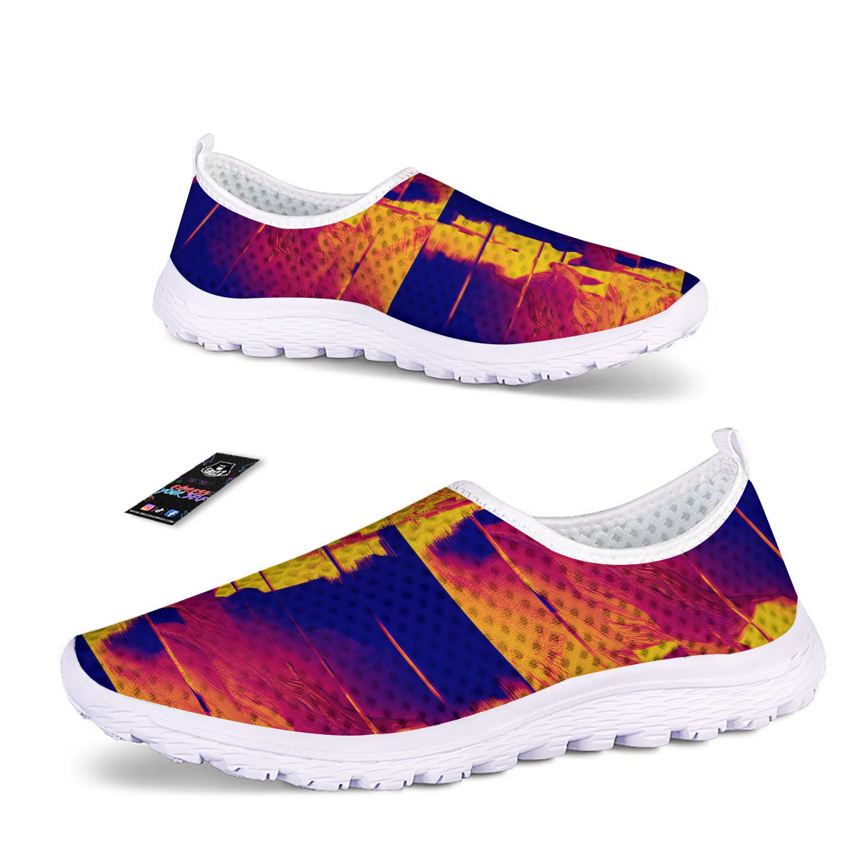 Surface Psychedelic Print Pattern Nurse Shoes-grizzshop