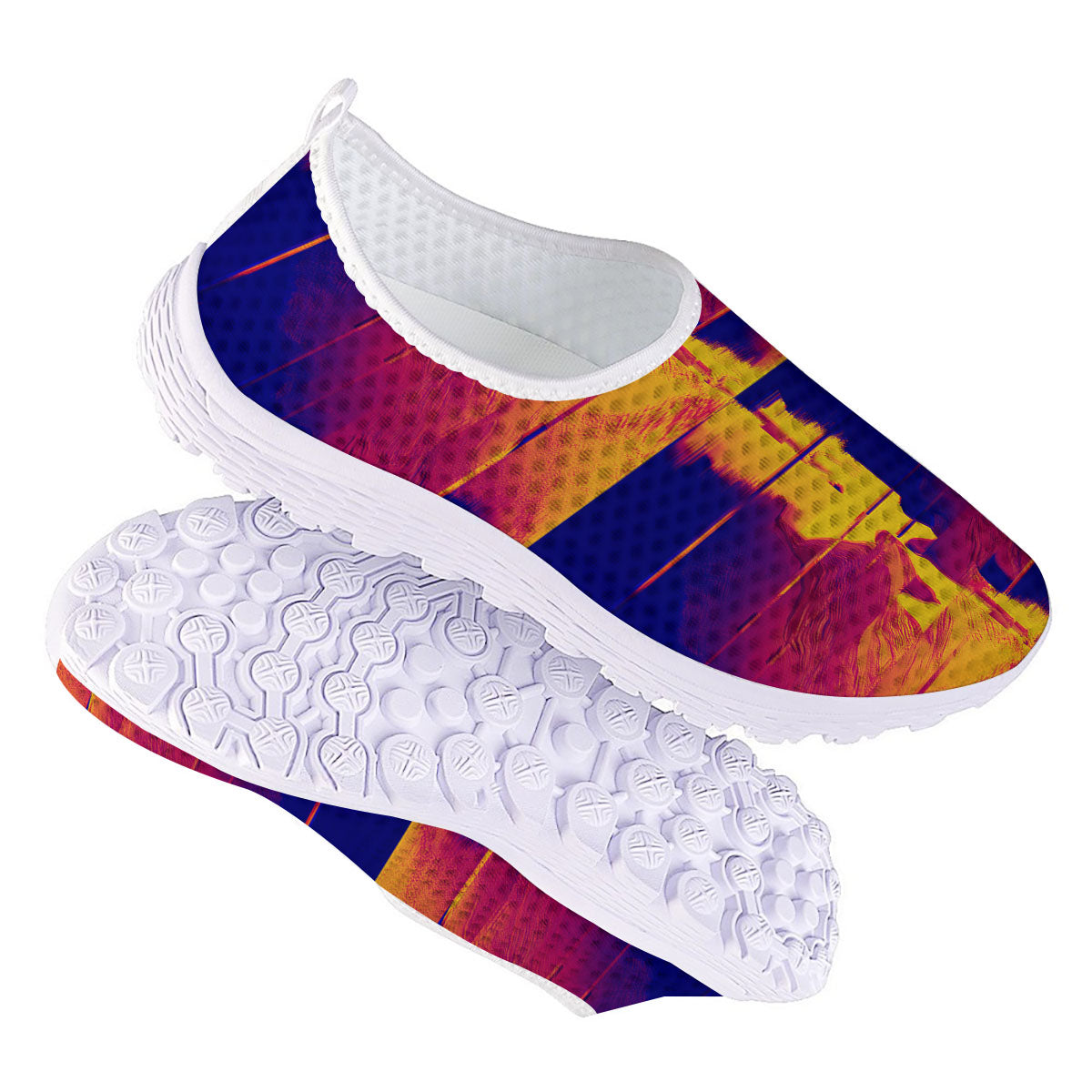 Surface Psychedelic Print Pattern Nurse Shoes-grizzshop