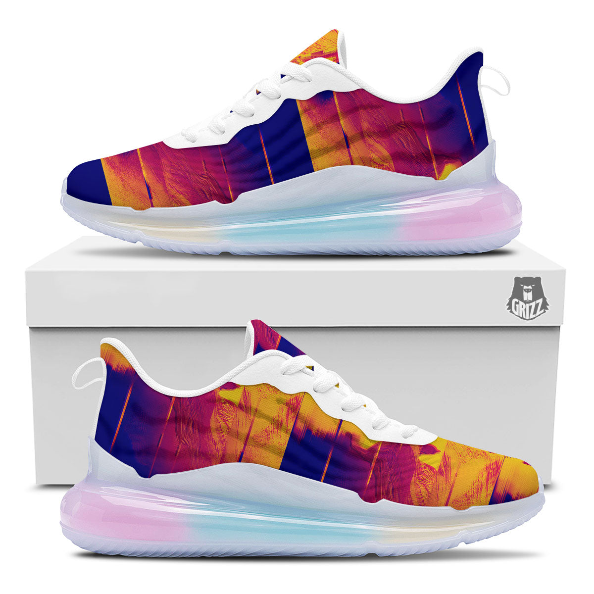 Surface Psychedelic Print Pattern Running Sneakers-grizzshop