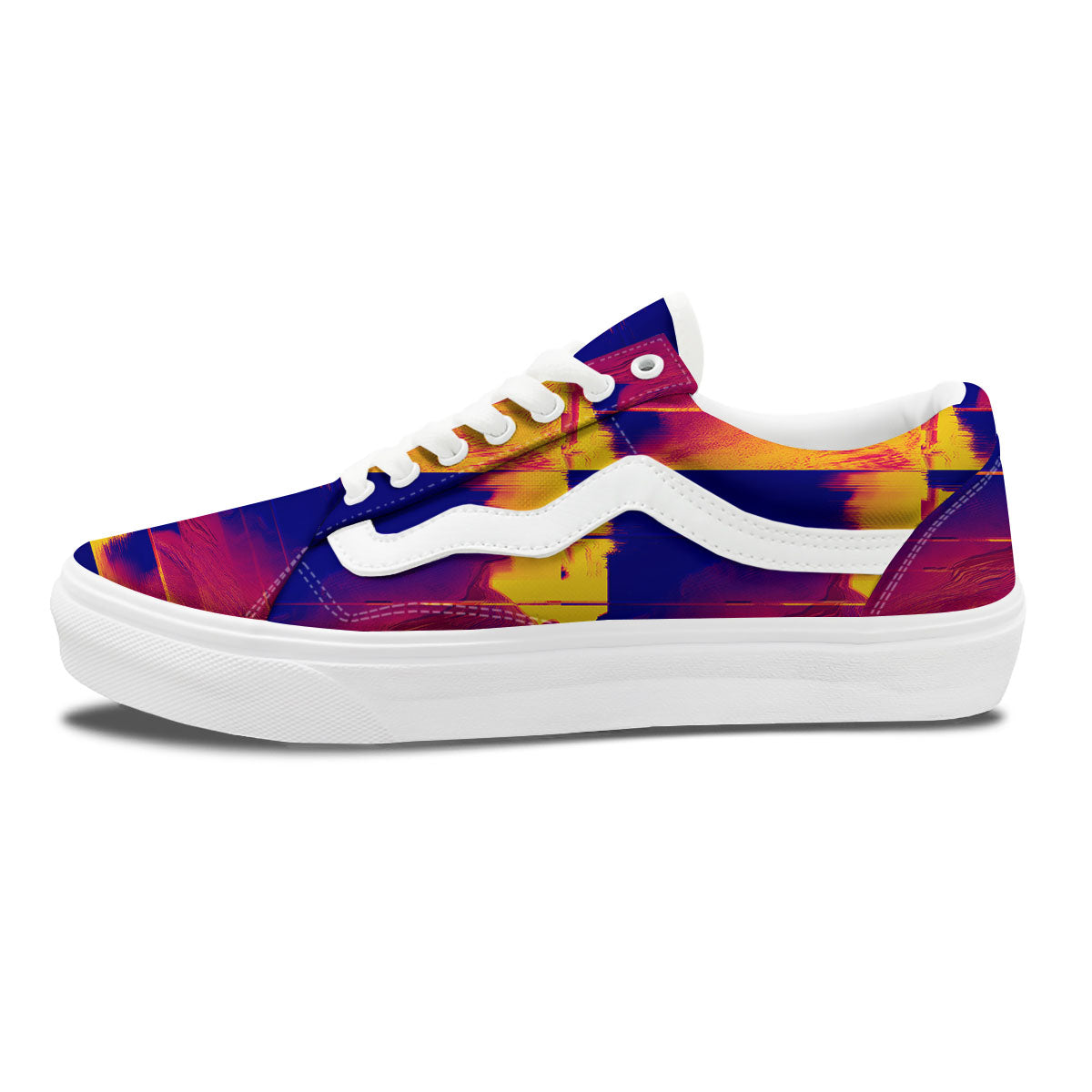 Surface Psychedelic Print Pattern Skate Shoes-grizzshop