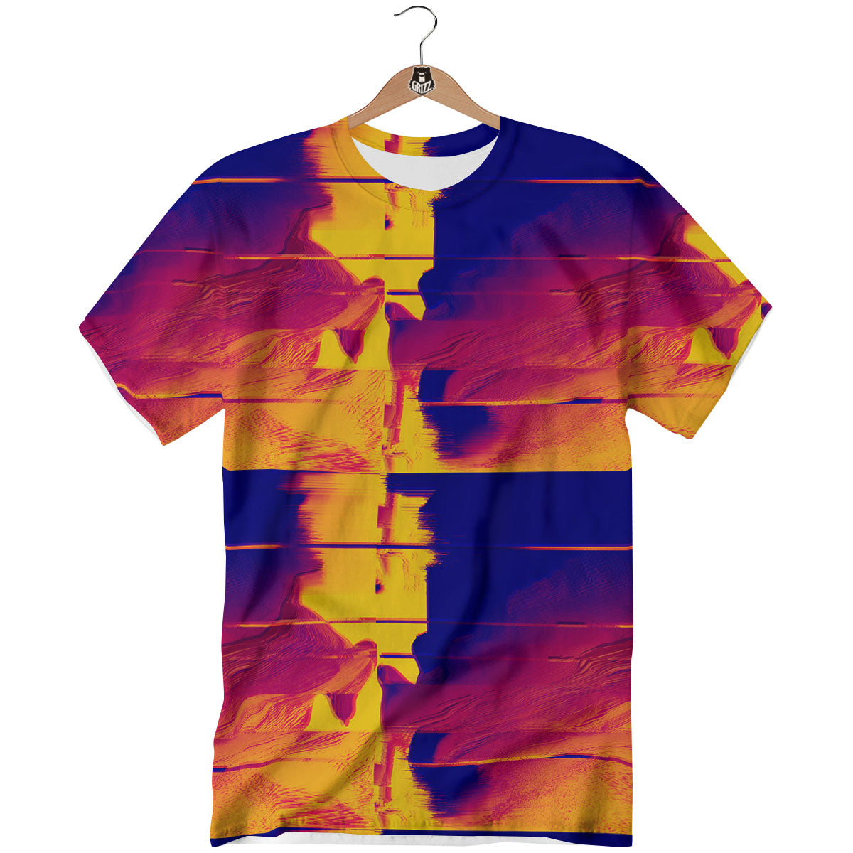 Surface Psychedelic Print Pattern T-Shirt-grizzshop