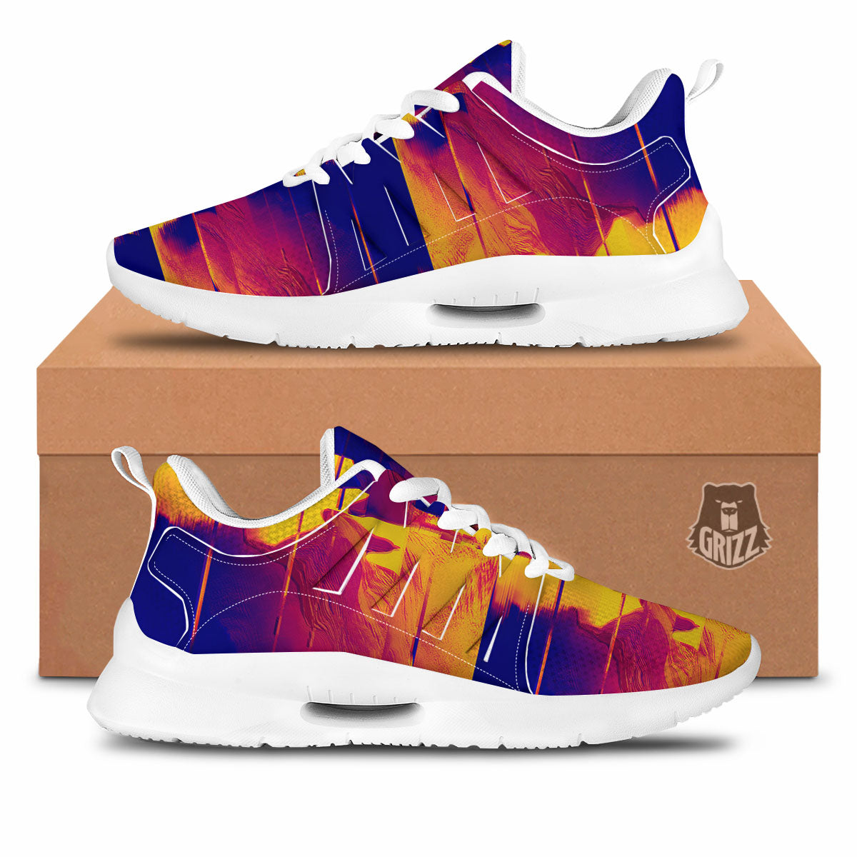 Surface Psychedelic Print Pattern Tennis Shoes-grizzshop