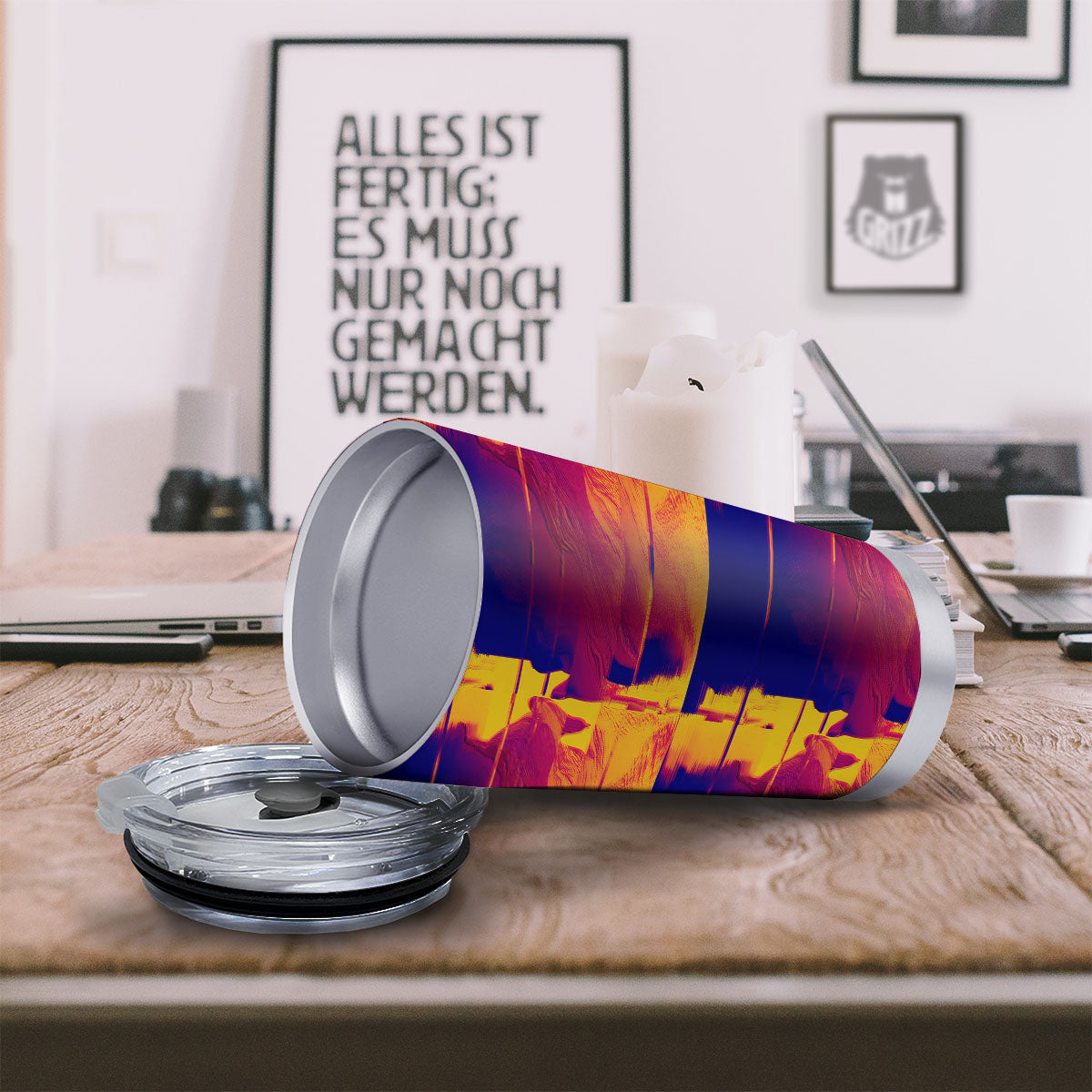 Surface Psychedelic Print Pattern Tumbler-grizzshop