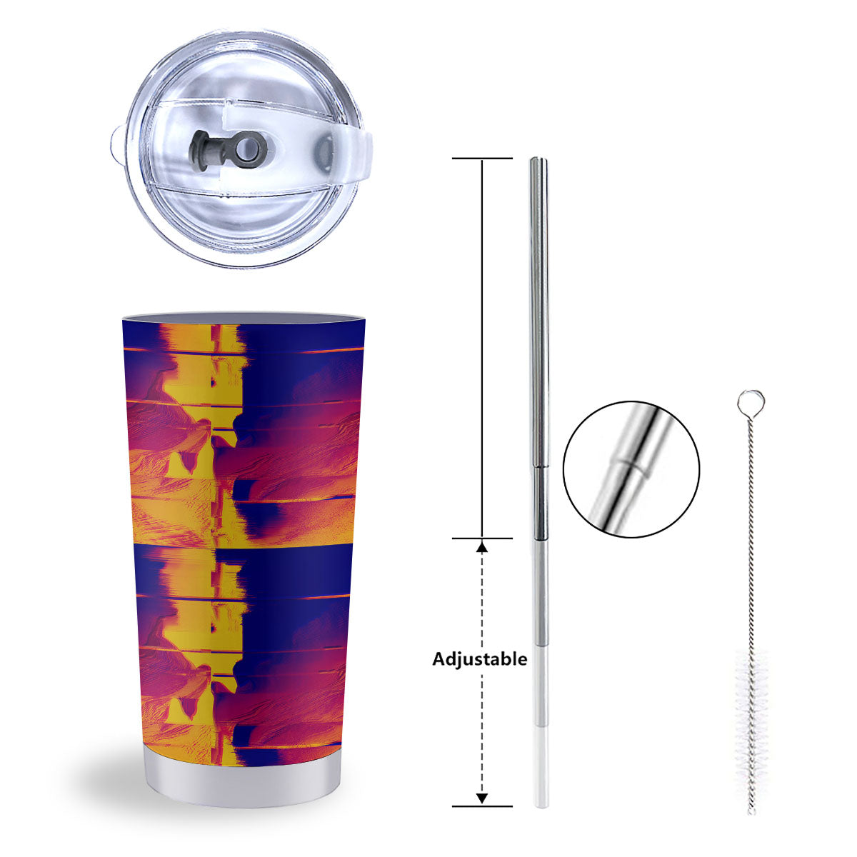 Surface Psychedelic Print Pattern Tumbler-grizzshop