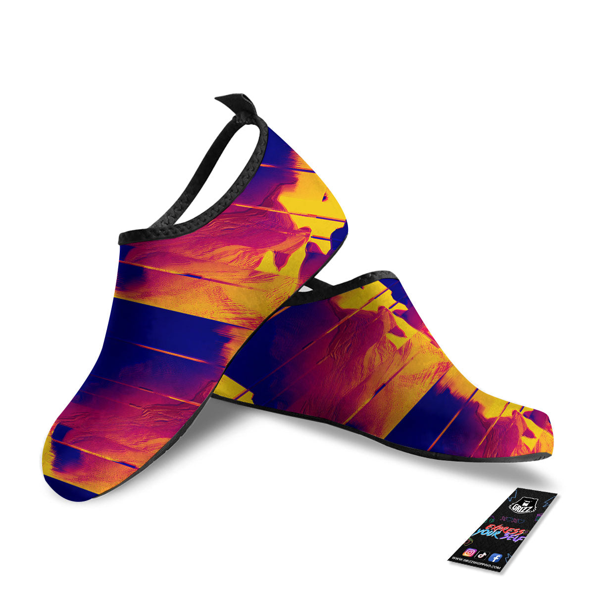 Surface Psychedelic Print Pattern Water Shoes-grizzshop