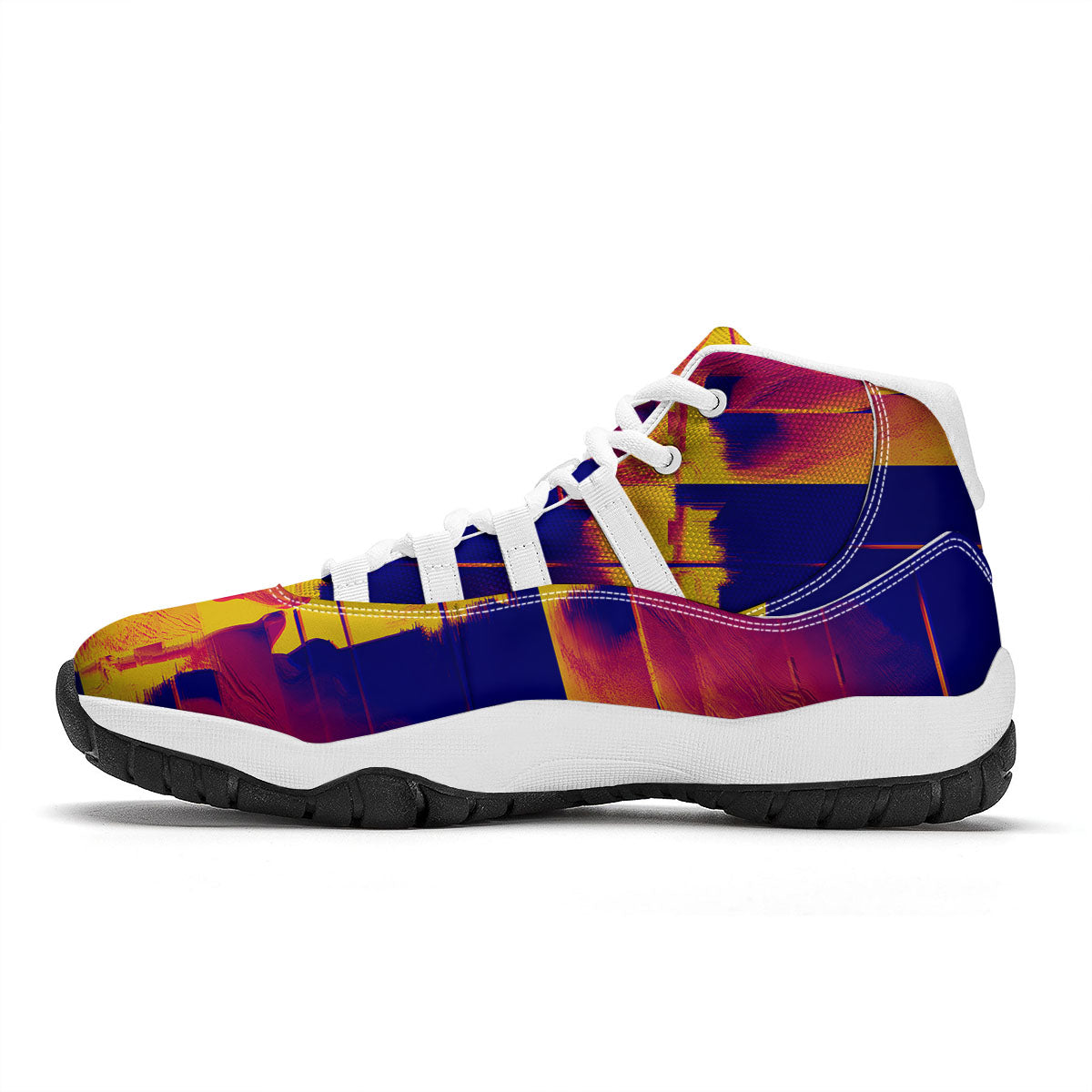 Surface Psychedelic Print Pattern White Bball Shoes-grizzshop