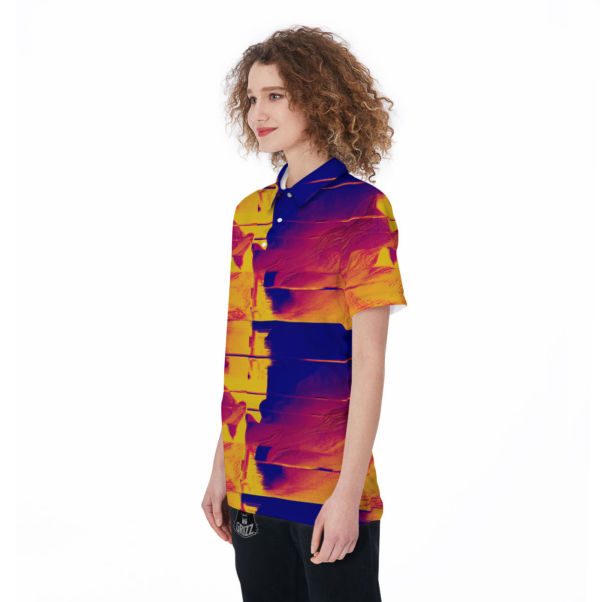 Surface Psychedelic Print Pattern Women's Golf Shirts-grizzshop