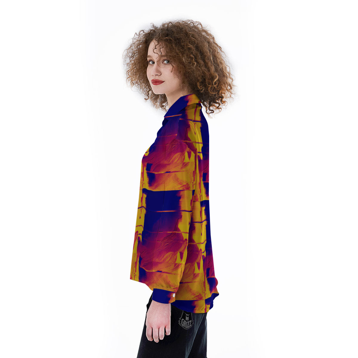 Surface Psychedelic Print Pattern Women's Long Sleeve Shirts-grizzshop