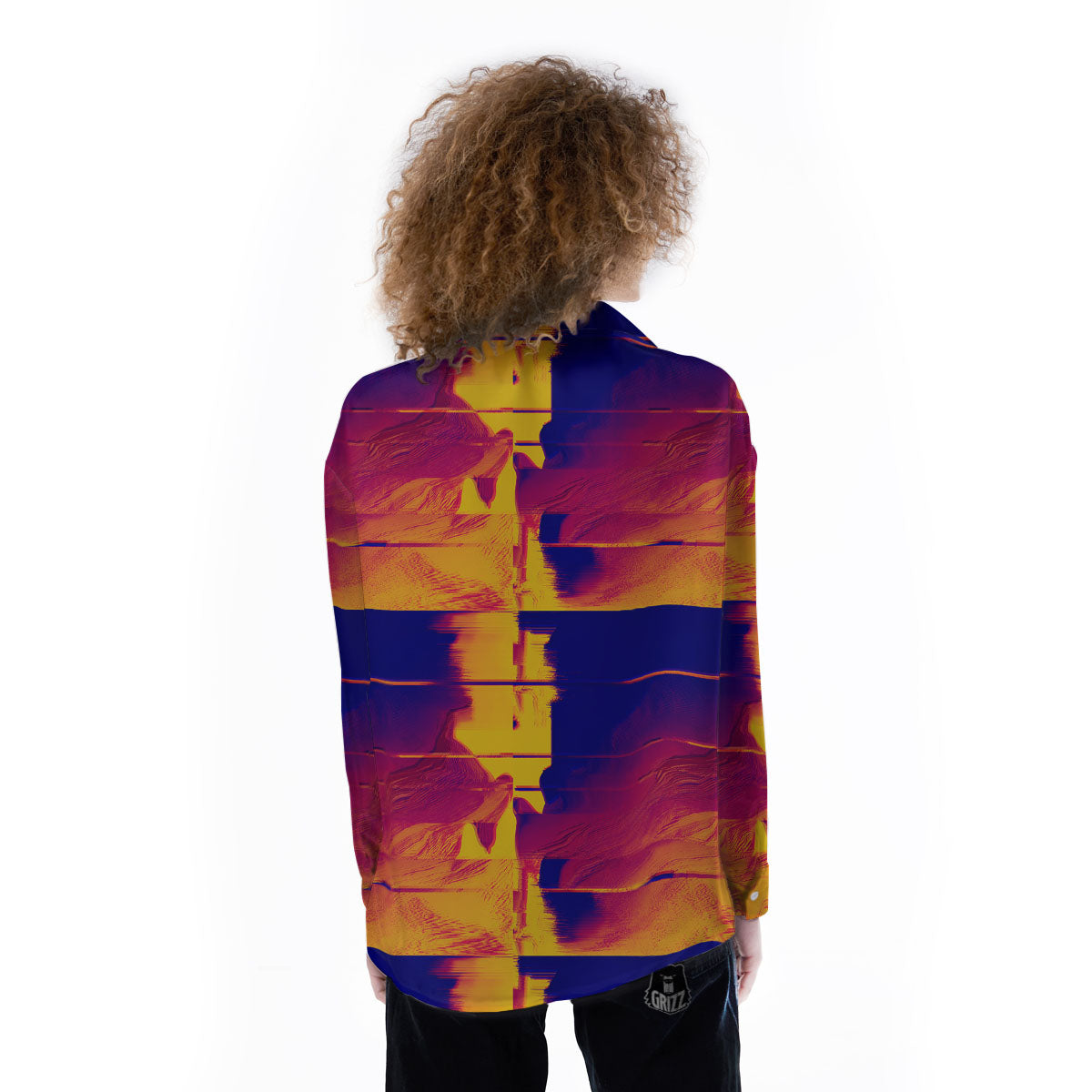 Surface Psychedelic Print Pattern Women's Long Sleeve Shirts-grizzshop