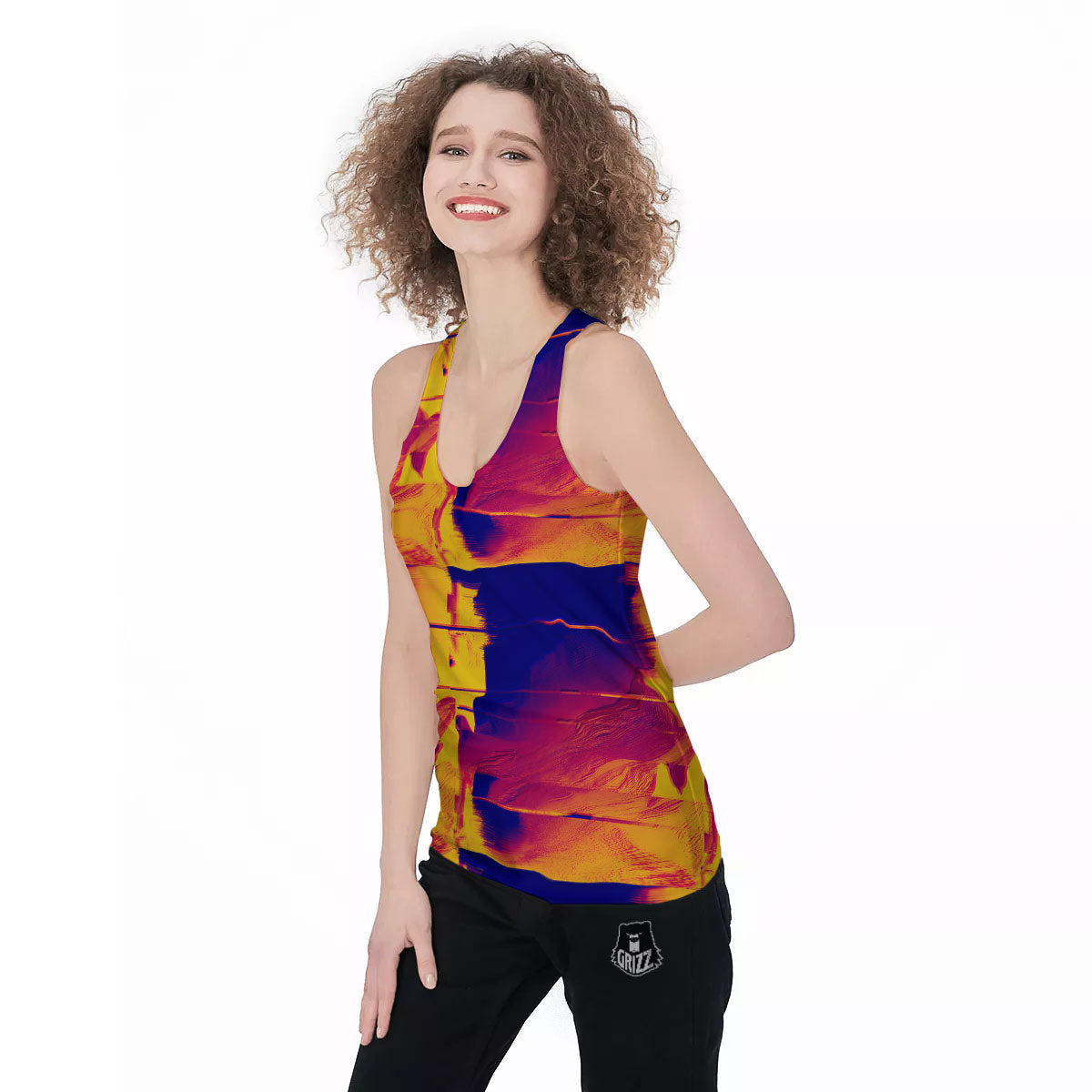 Surface Psychedelic Print Pattern Women's Racerback Tank Top-grizzshop