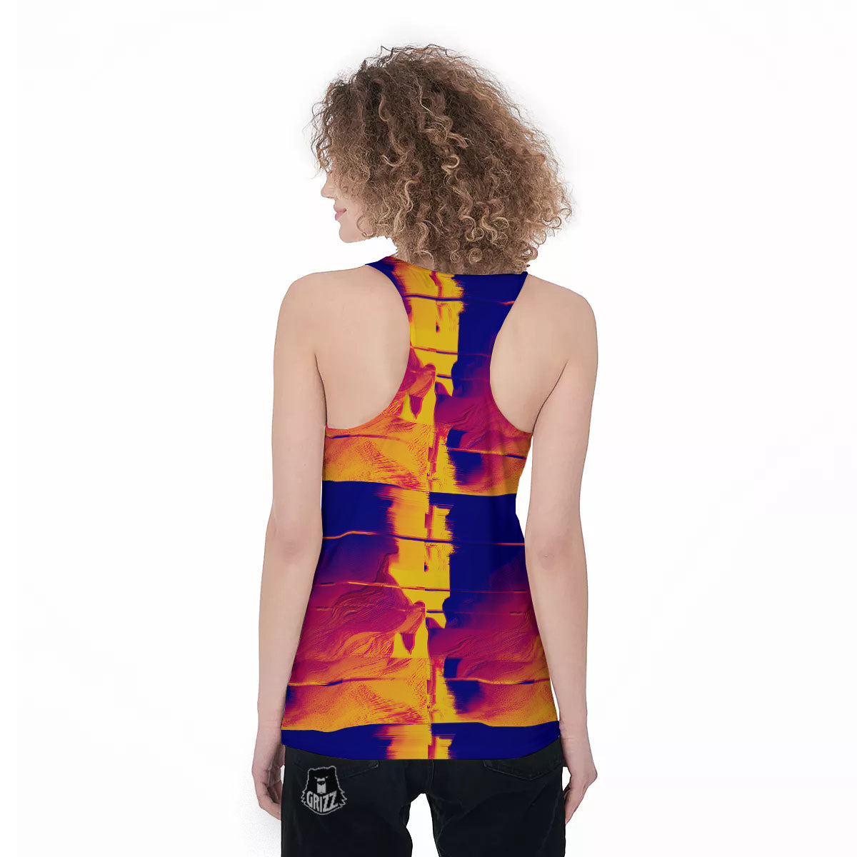Surface Psychedelic Print Pattern Women's Racerback Tank Top-grizzshop