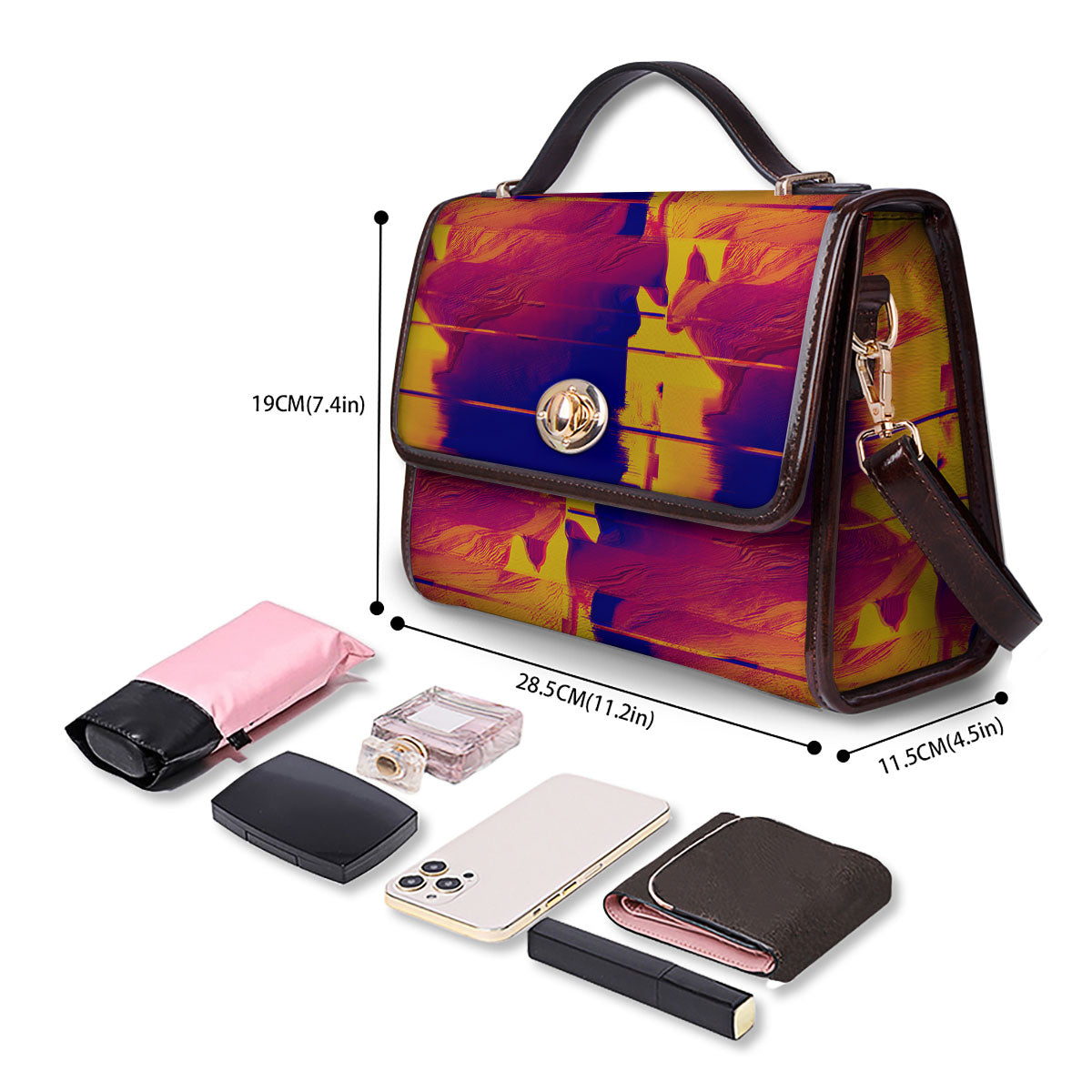 Surface Psychedelic Print Pattern Women's Satchel Bag-grizzshop