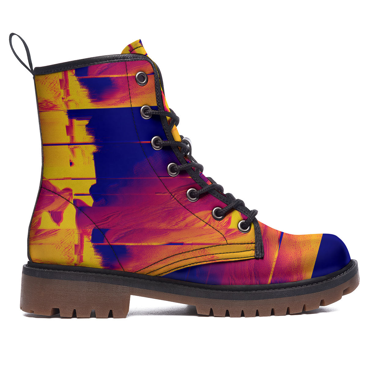 Surface Psychedelic Print Pattern Work Boots-grizzshop