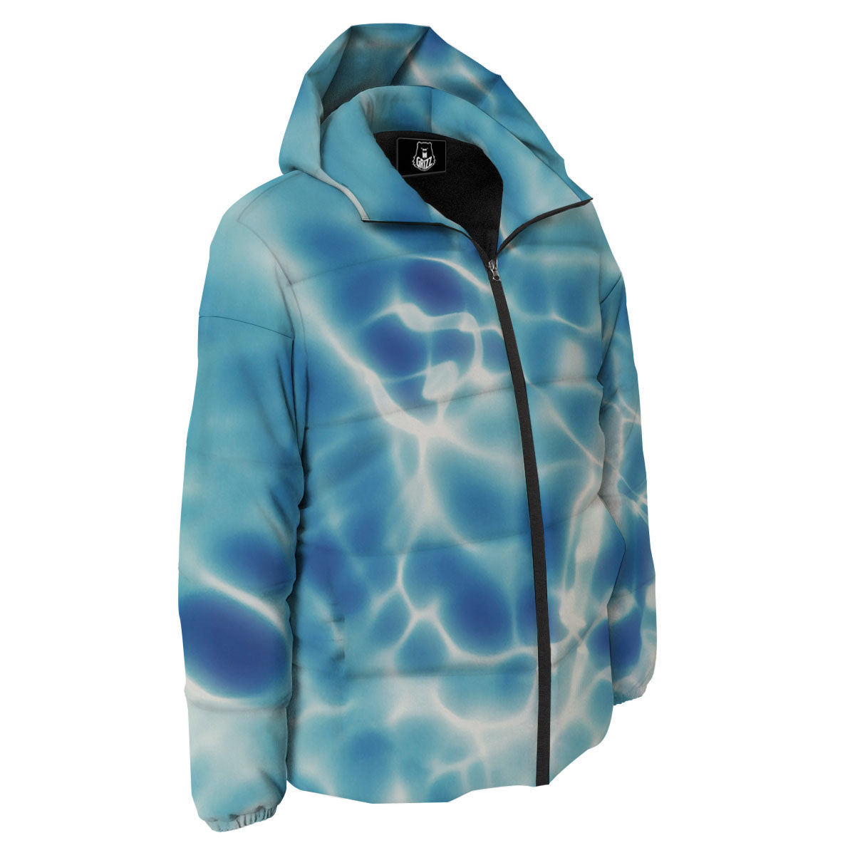 Surface Sea Water Print Down Jacket-grizzshop