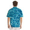 Surface Water Blue Print Men's Short Sleeve Shirts-grizzshop