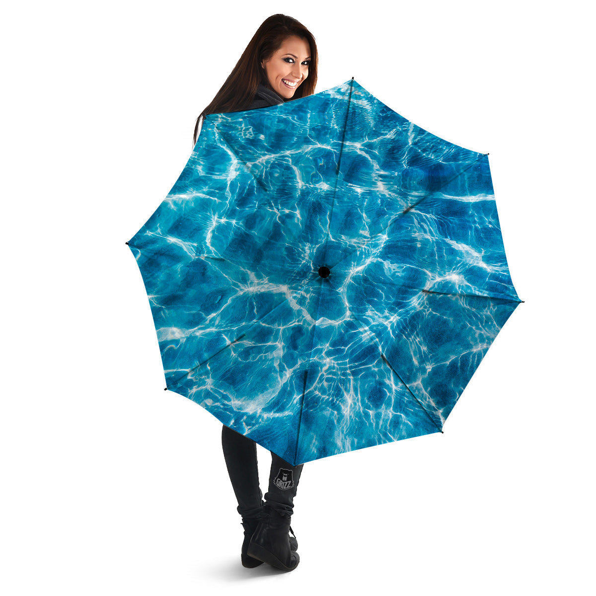 Surface Water Blue Print Umbrella-grizzshop