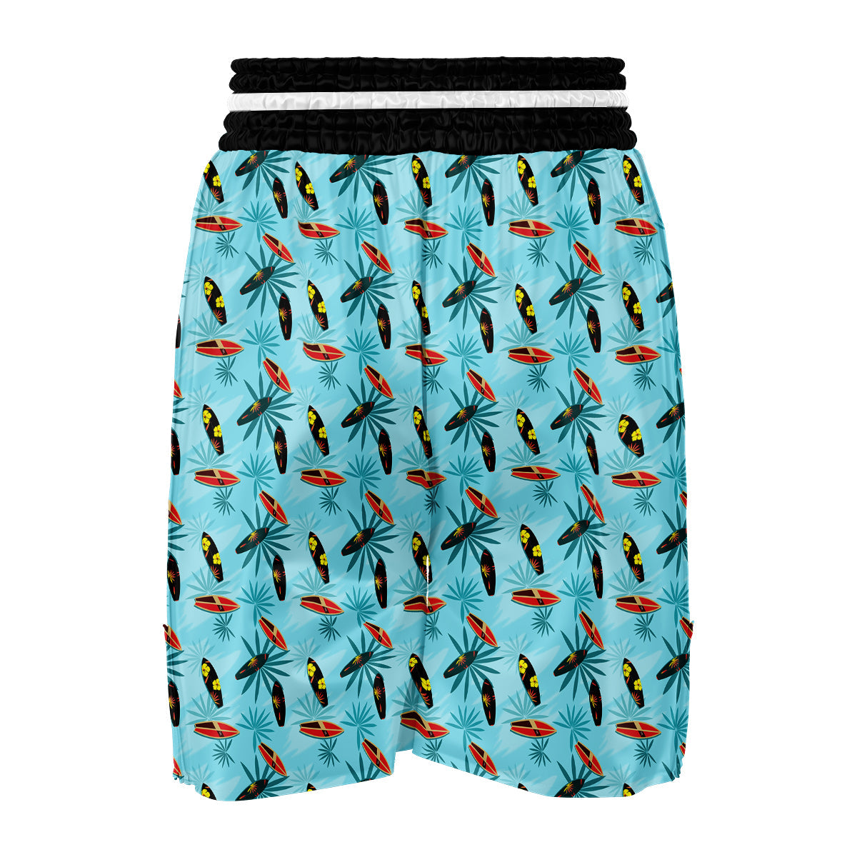 Surfboard Hibiscus Print Pattern Boxing Shorts-grizzshop
