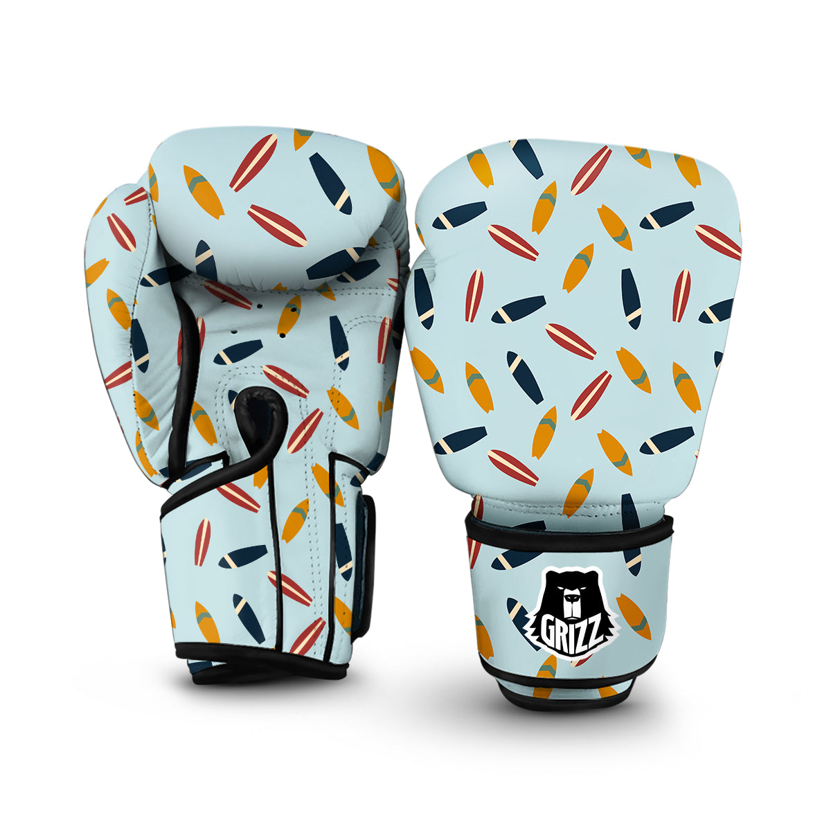 Surfboard Wood Print Pattern Boxing Gloves-grizzshop