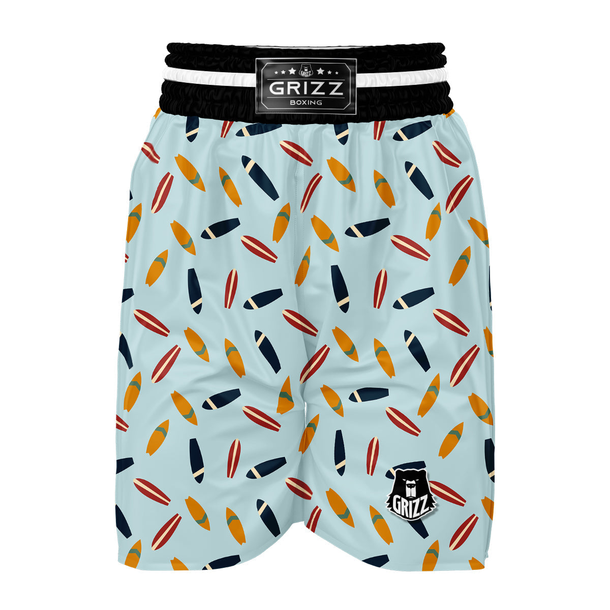 Surfboard Wood Print Pattern Boxing Shorts-grizzshop