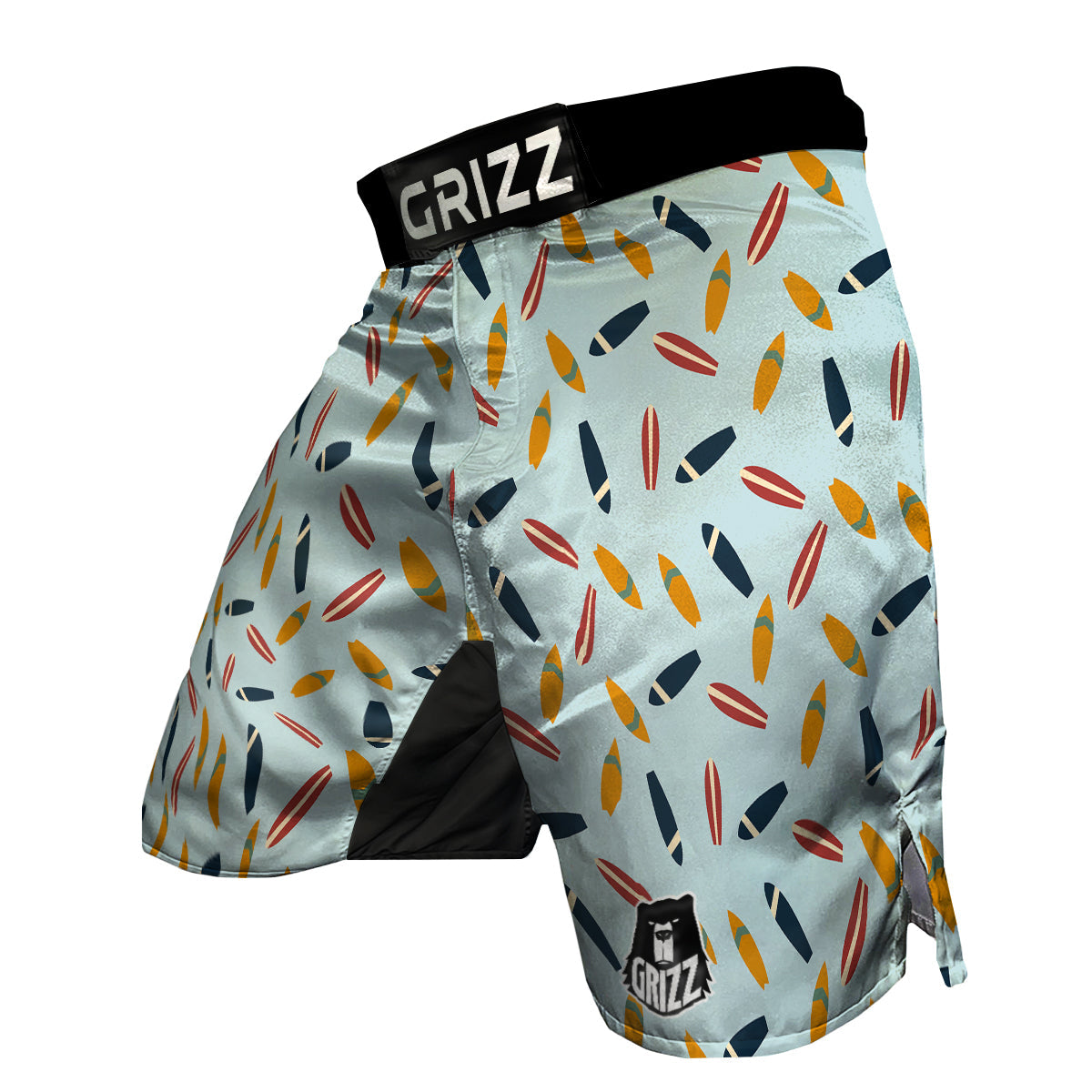 Surfboard Wood Print Pattern MMA Shorts-grizzshop