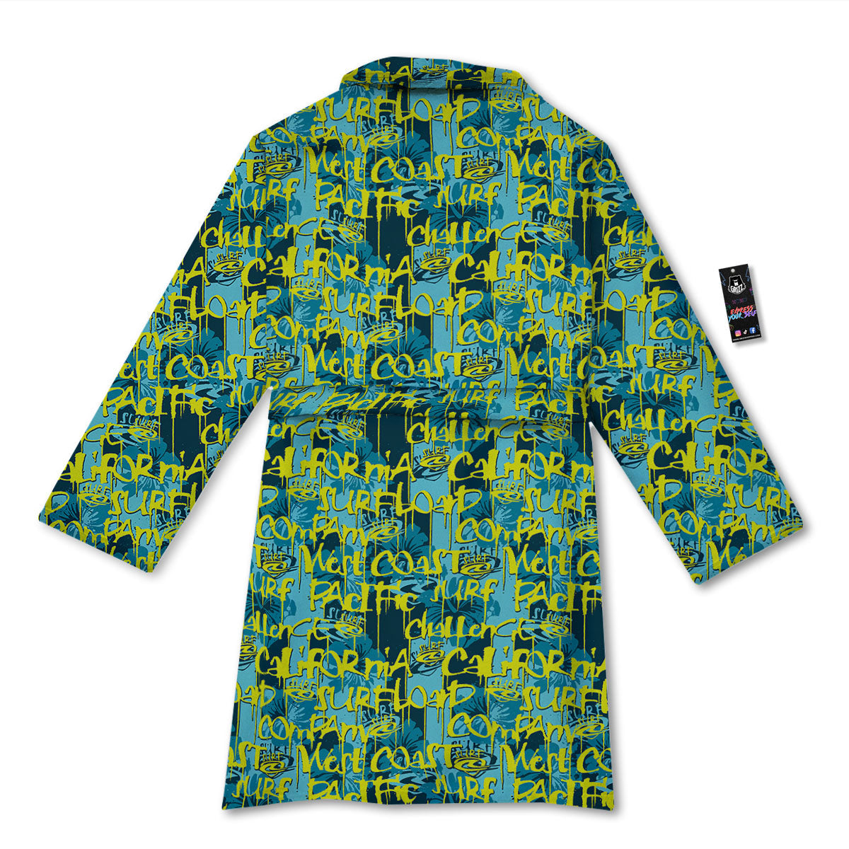 Surfing Graffiti Print Pattern Bathrobe-grizzshop