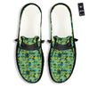 Surfing Graffiti Print Pattern Black Loafers-grizzshop