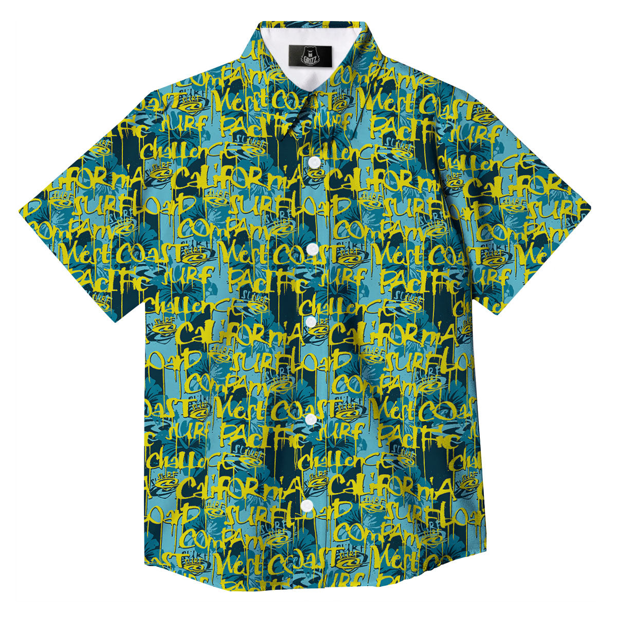 Surfing Graffiti Print Pattern Button Up Shirt-grizzshop