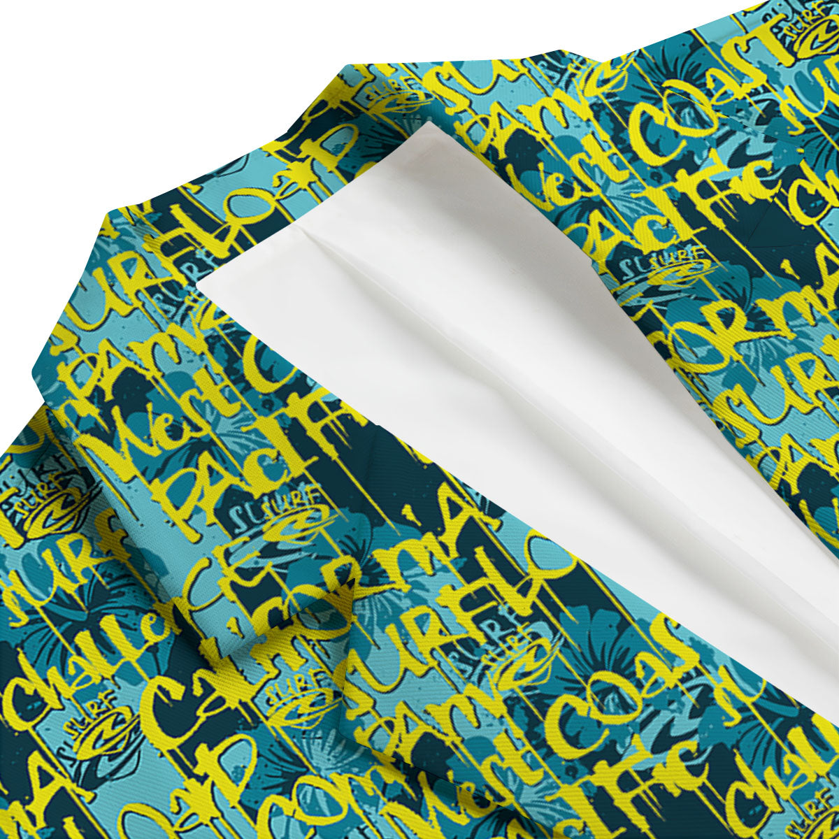 Surfing Graffiti Print Pattern Men's Blazer-grizzshop