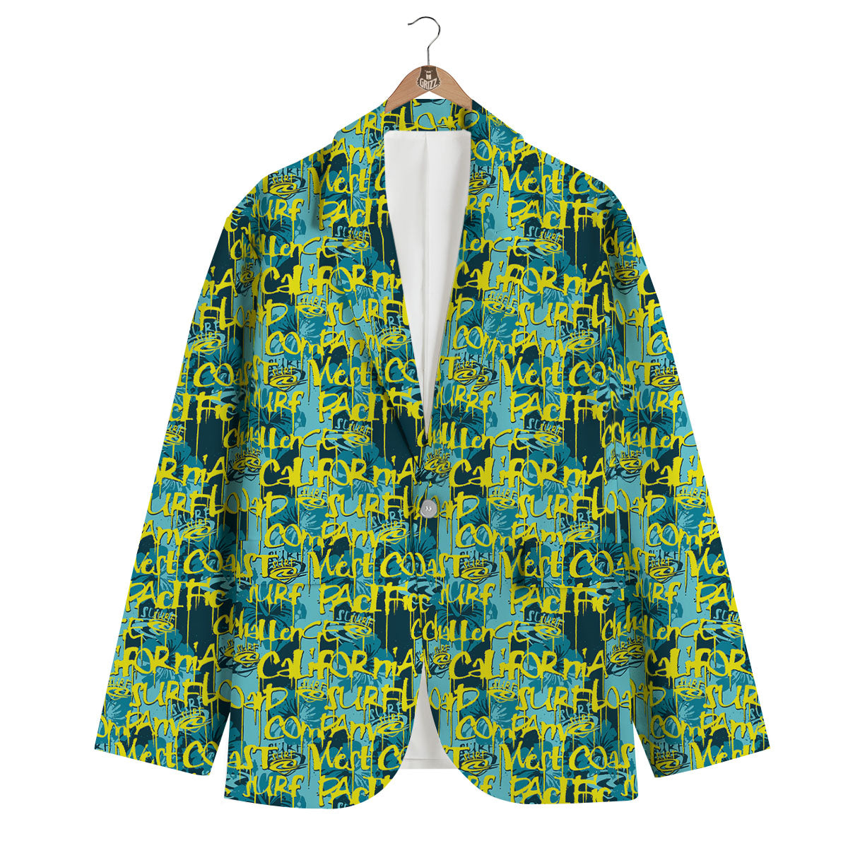 Surfing Graffiti Print Pattern Men's Blazer-grizzshop