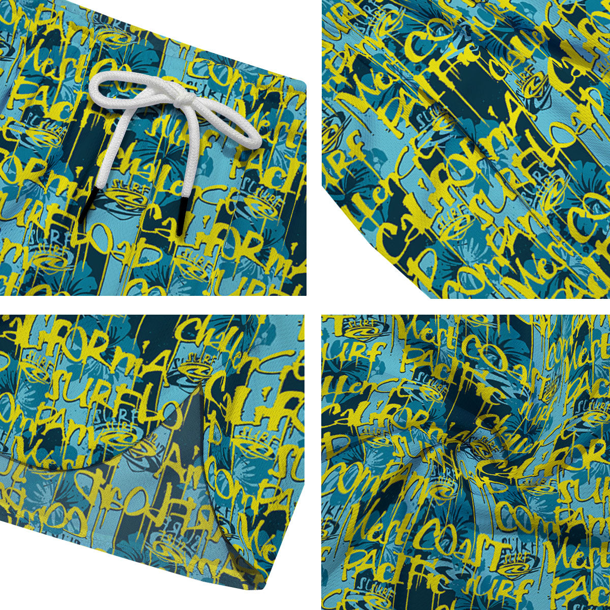 Surfing Graffiti Print Pattern Men's Running Shorts-grizzshop