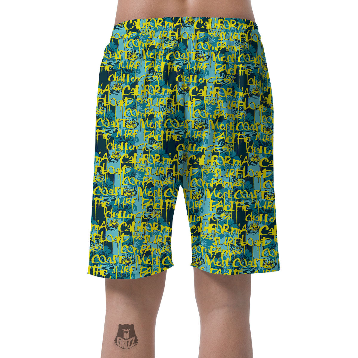 Surfing Graffiti Print Pattern Men's Shorts-grizzshop