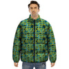 Surfing Graffiti Print Pattern Puffer Jacket-grizzshop