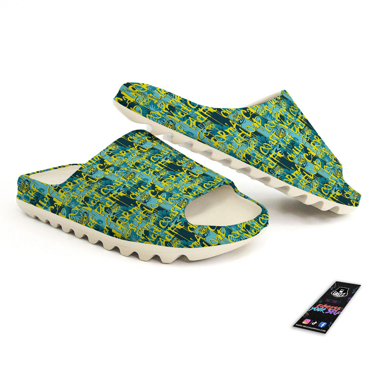 Surfing Graffiti Print Pattern Sandals-grizzshop