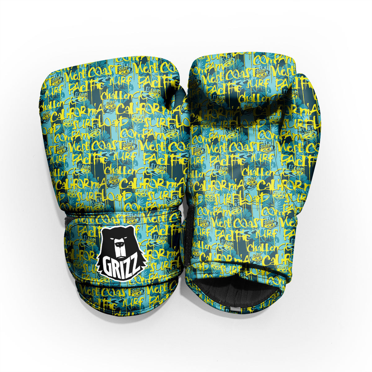 Surfing Graffiti Print Pattern Pro Boxing Glove