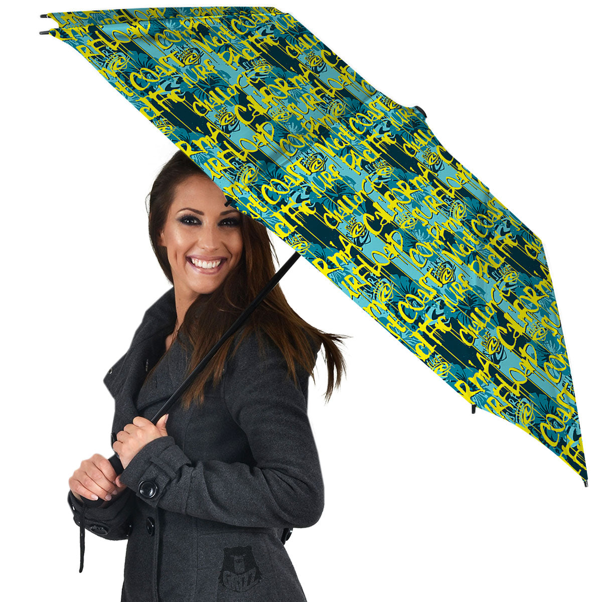 Surfing Graffiti Print Pattern Umbrella-grizzshop