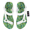 Surfing Graffiti Print Pattern White Open Toe Sandals-grizzshop