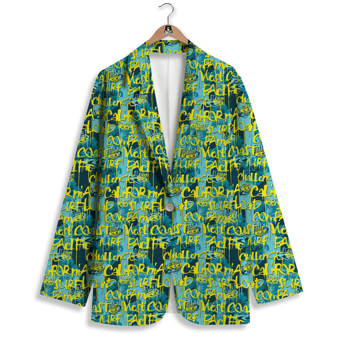 Surfing Graffiti Print Pattern Women's Blazer-grizzshop