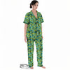 Surfing Graffiti Print Pattern Women's Pajamas Set-grizzshop