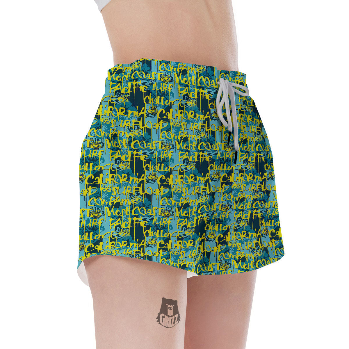 Surfing Graffiti Print Pattern Women's Shorts-grizzshop