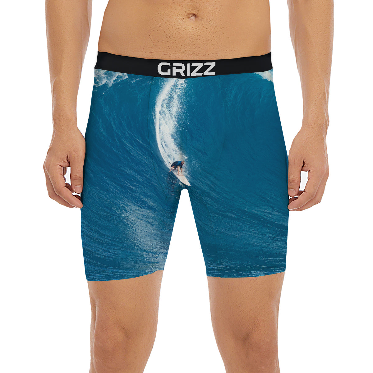 Surfing On Sea Print Boxer Briefs-grizzshop