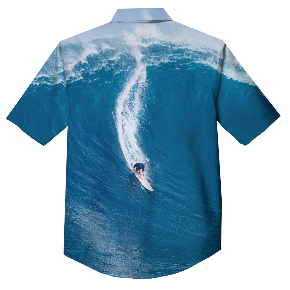 Surfing On Sea Print Button Up Shirt-grizzshop