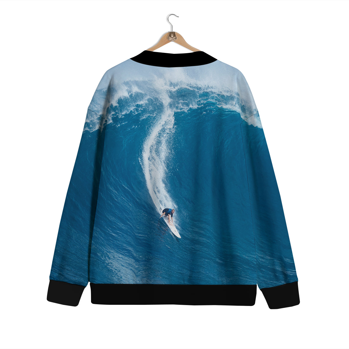 Surfing On Sea Print Cardigan-grizzshop