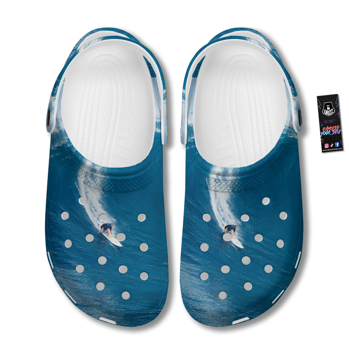 Surfing On Sea Print Clog-grizzshop