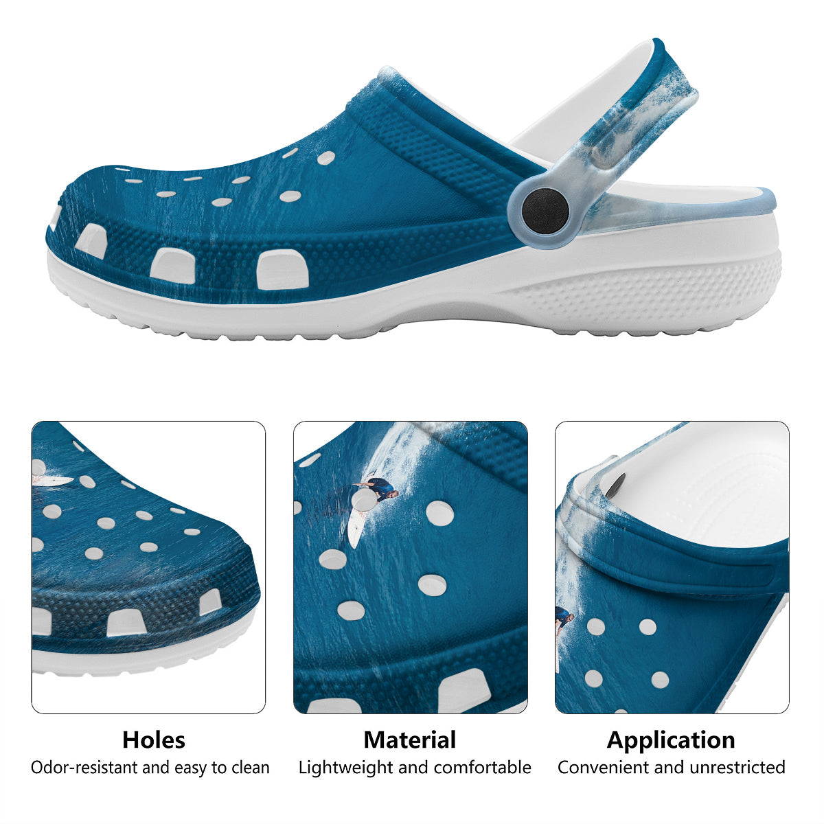 Surfing On Sea Print Clog-grizzshop