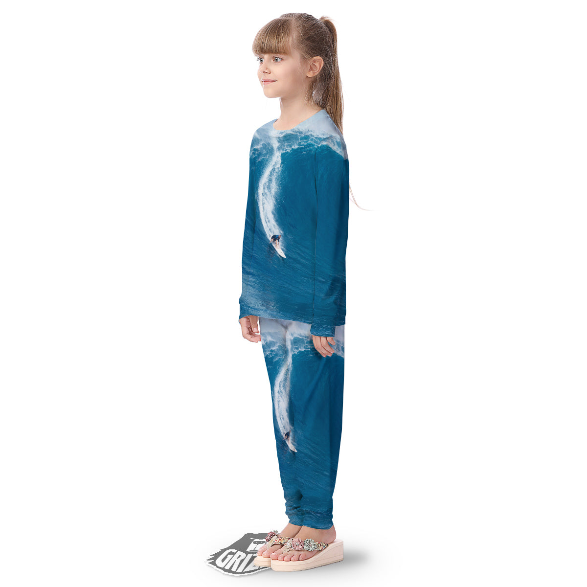 Surfing On Sea Print Kid's Pajamas-grizzshop
