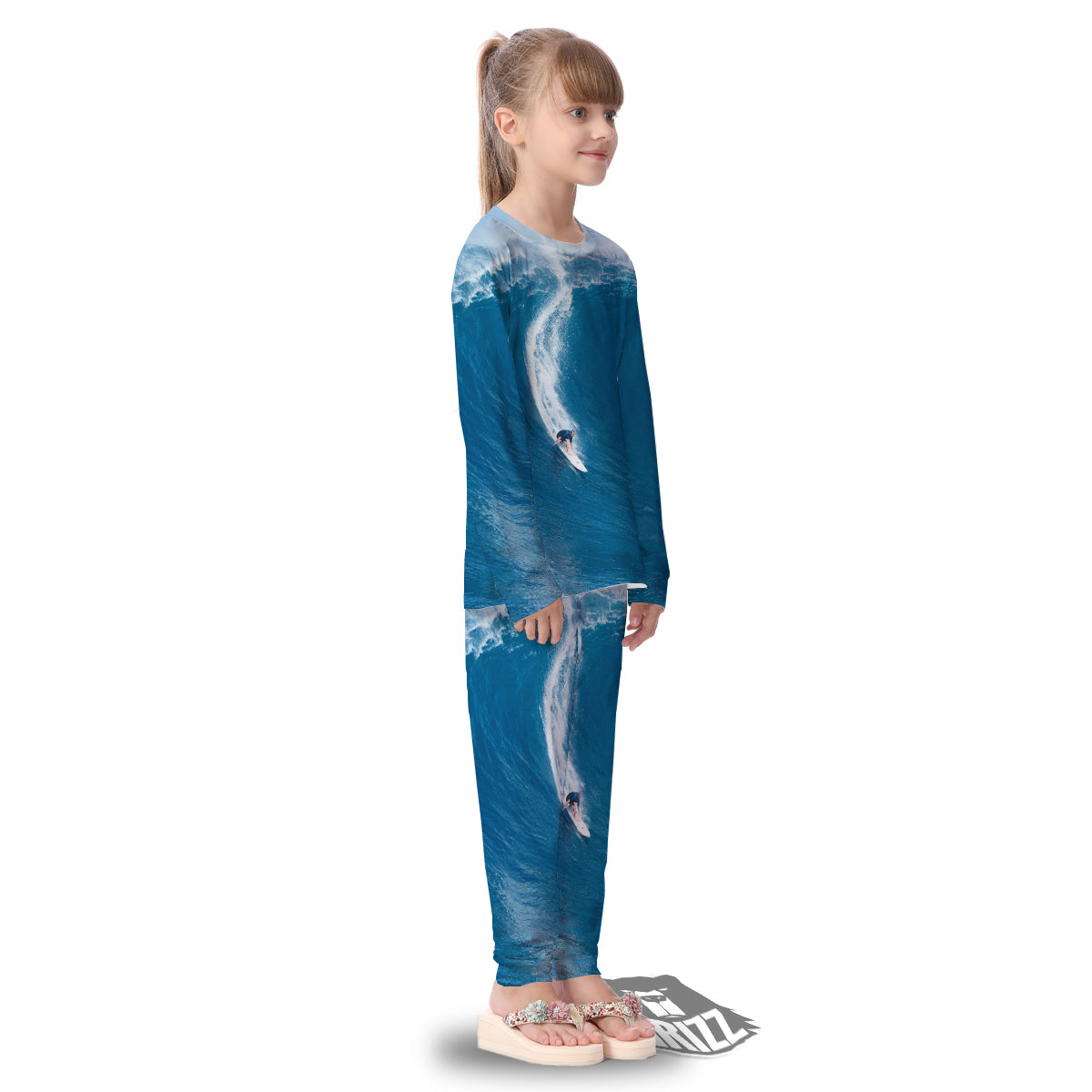 Surfing On Sea Print Kid's Pajamas-grizzshop