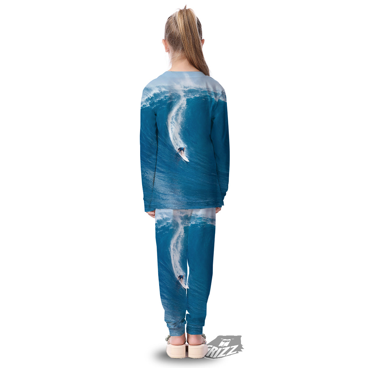Surfing On Sea Print Kid's Pajamas-grizzshop
