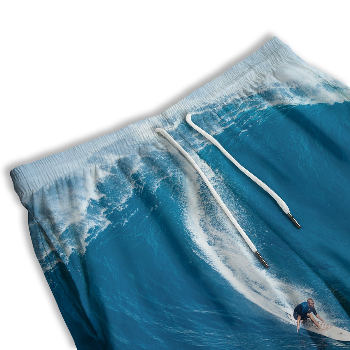 Surfing On Sea Print Men's Athletic Shorts