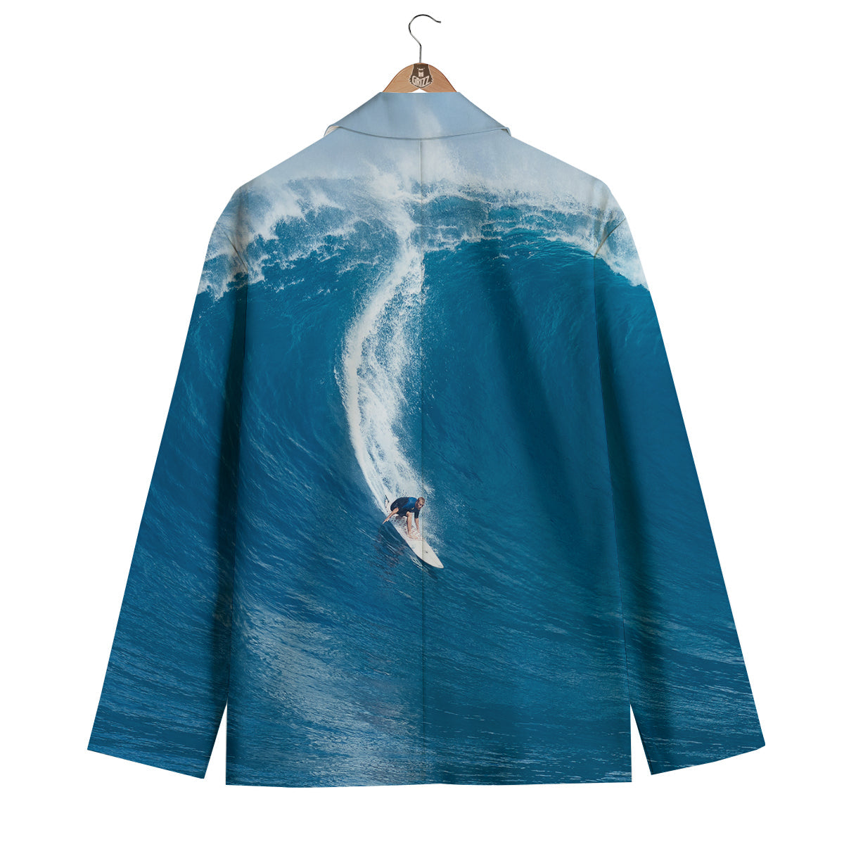 Surfing On Sea Print Men's Blazer-grizzshop